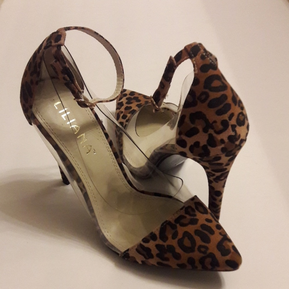 Liliana/ Transparent/ Cheetah Print/ Pumps